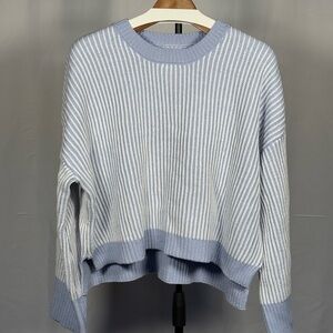 Women's Blue Vertical Striped Sweater